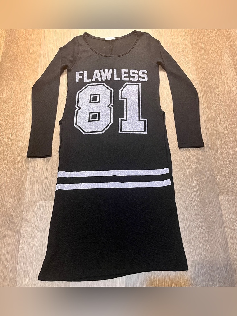 Minette Flawless 81 Graphic Sweater Dress | Varsity Stripe Bodycon (S)